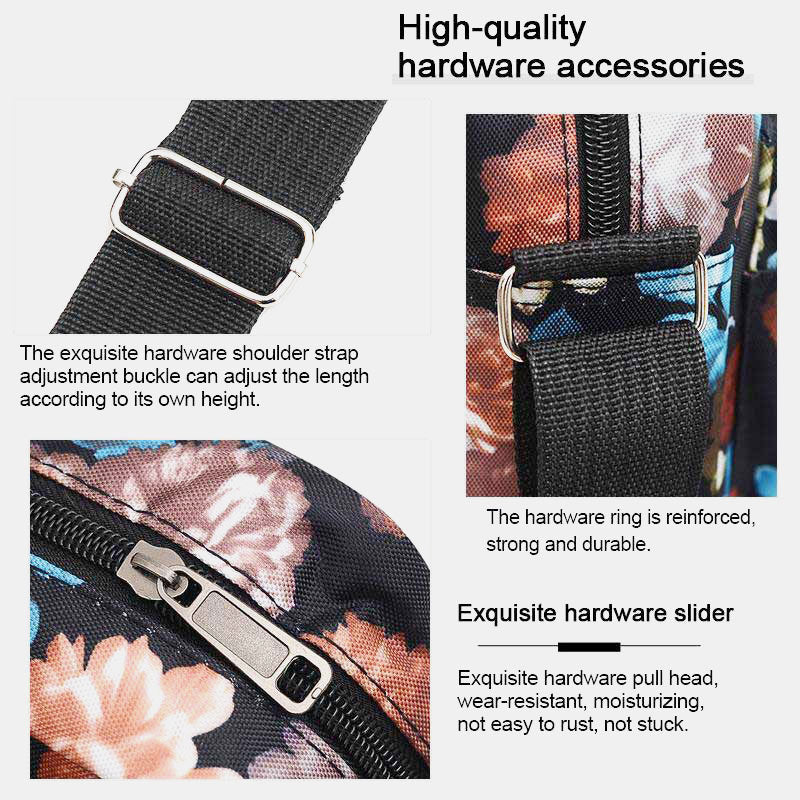 Large Capacity Printing Waterproof Nylon Shoulder Bag Crossbody Bag