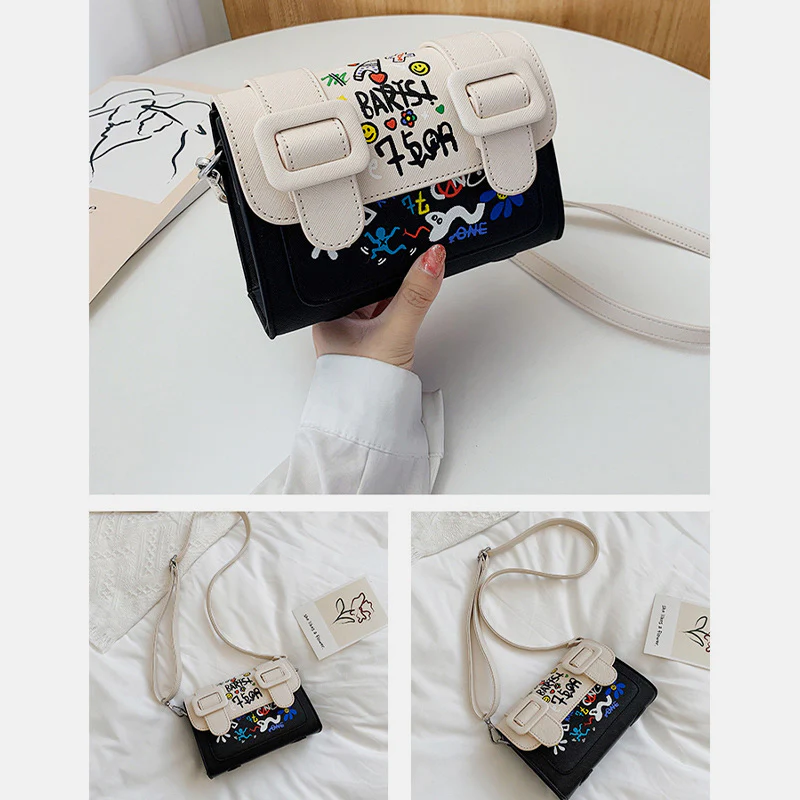 Graffiti Small Phone Purse Fashion Crossbody Shoulder Bag Handbag