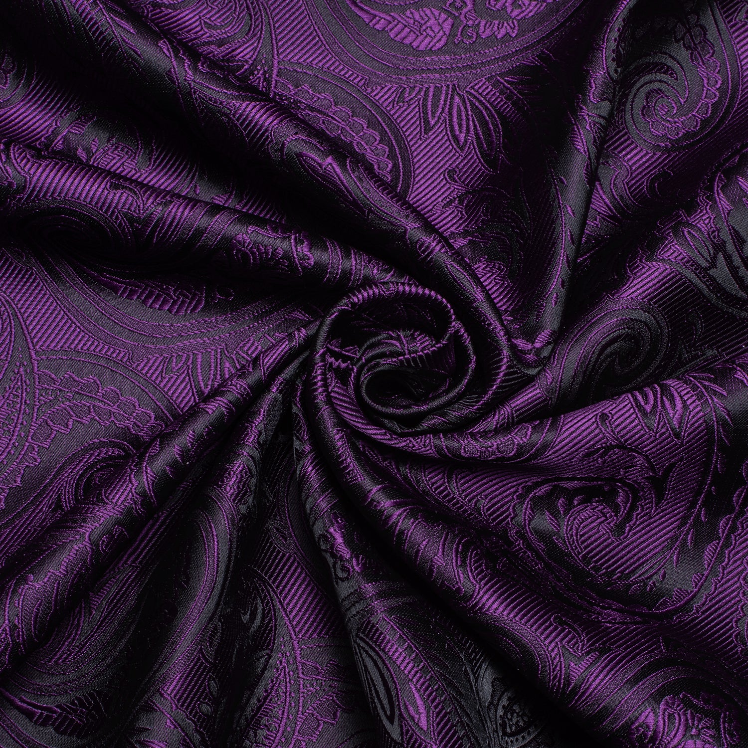 Purple Paisley Silk Men's Long Sleeve Shirt