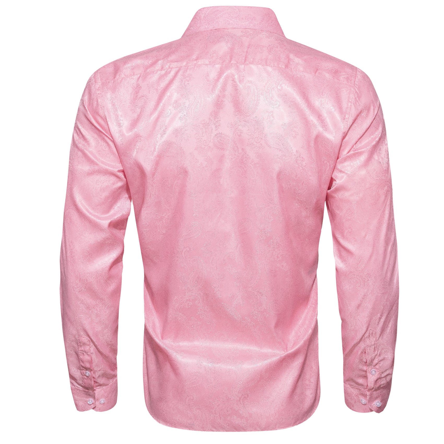 Pink Paisley Men's Dress Shirts Men's Long Sleeve Shirt