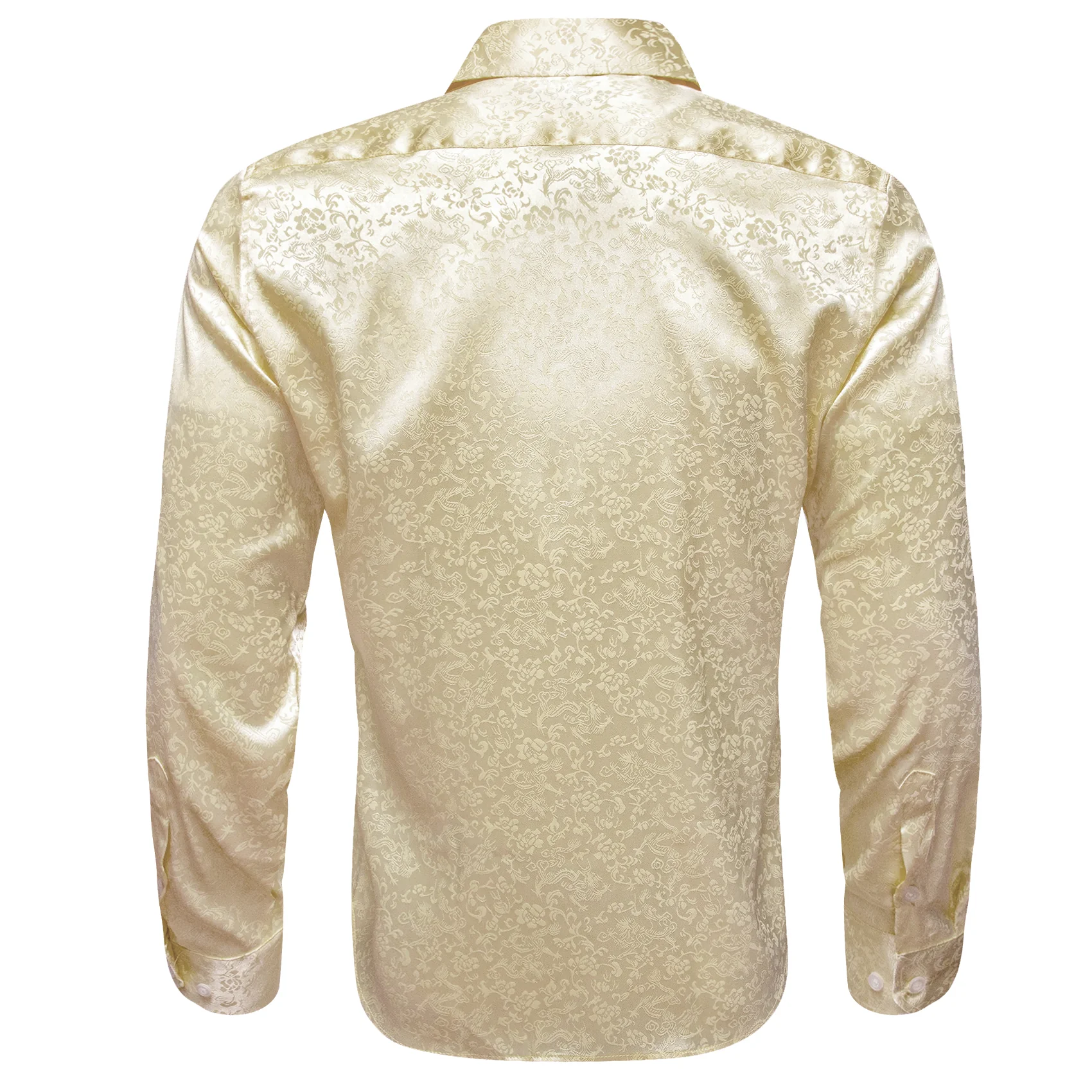 Beige Floral Men's Long Sleeve Shirt