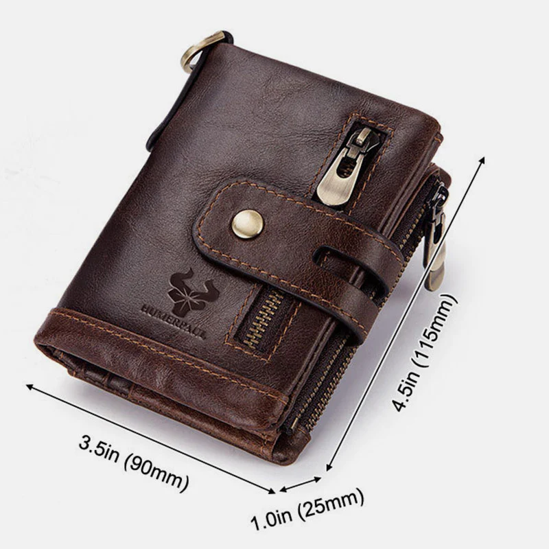 RFID Multifunctional LargeCapacity Genuine Leather Wallet