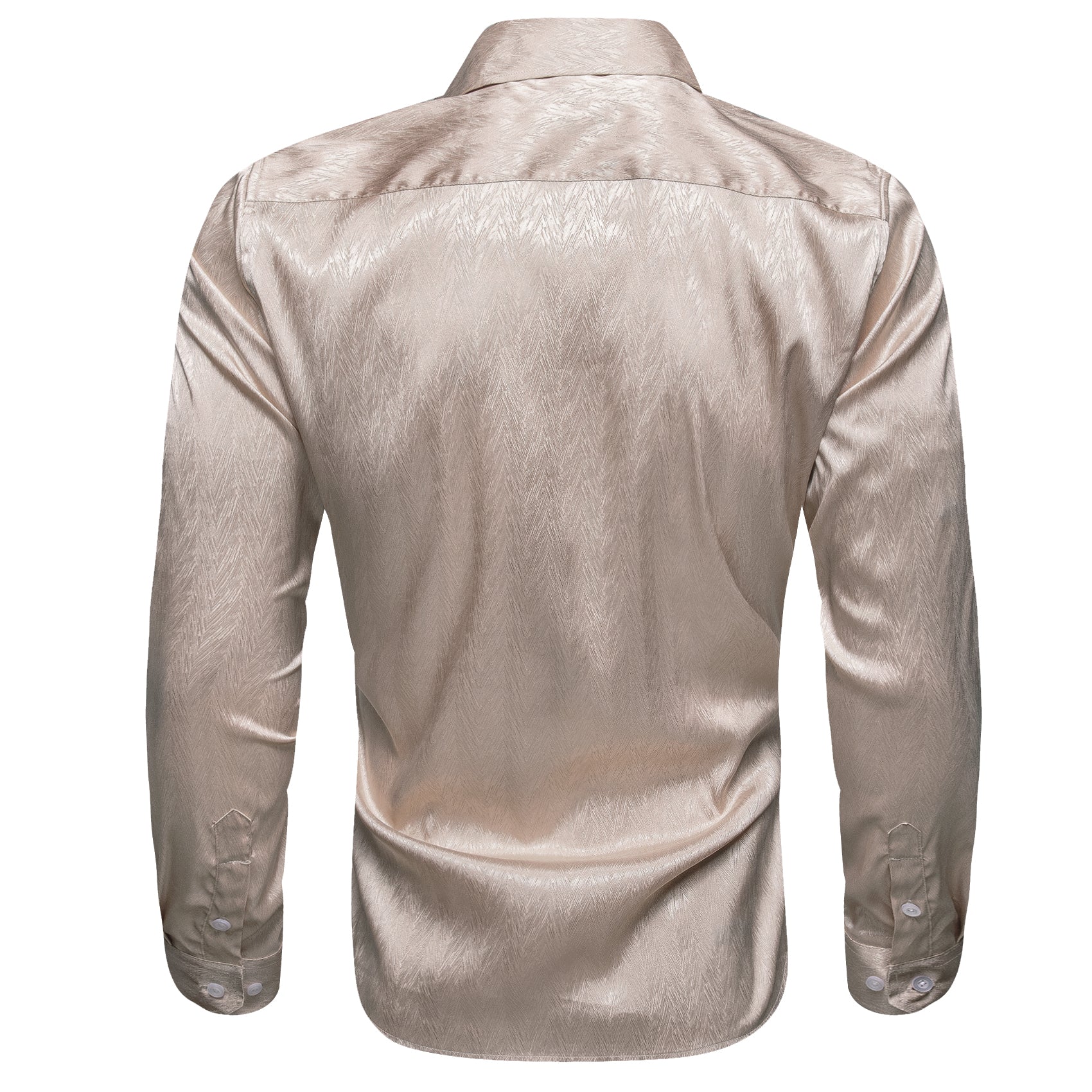 Champagne Novelty Silk Men's Long Sleeve Shirt