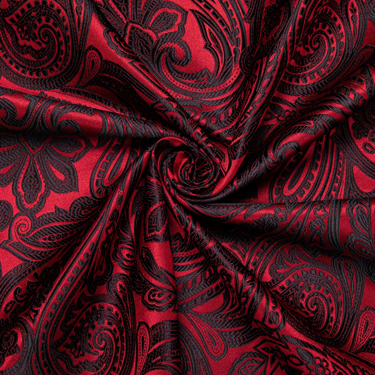 Dark Red Paisley Men's Long Sleeve Shirt