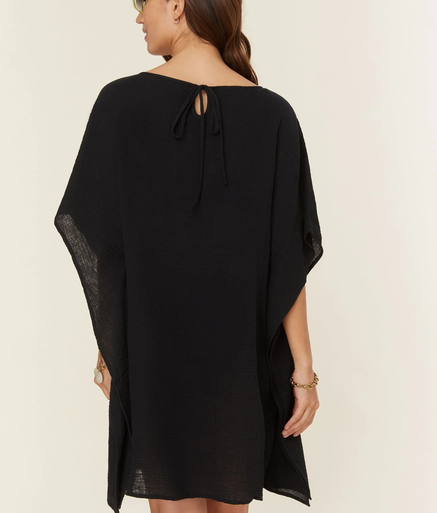 The Magdalena Kaftan - Cotton Gauze - Black
