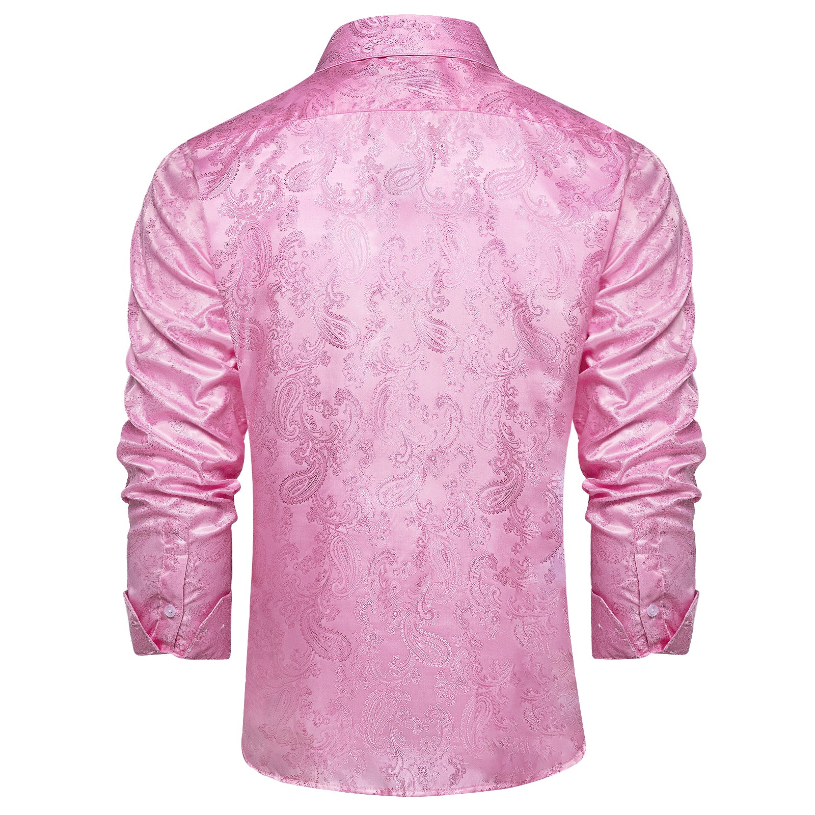 Light Pink Paisley Men's Long Sleeve Shirt