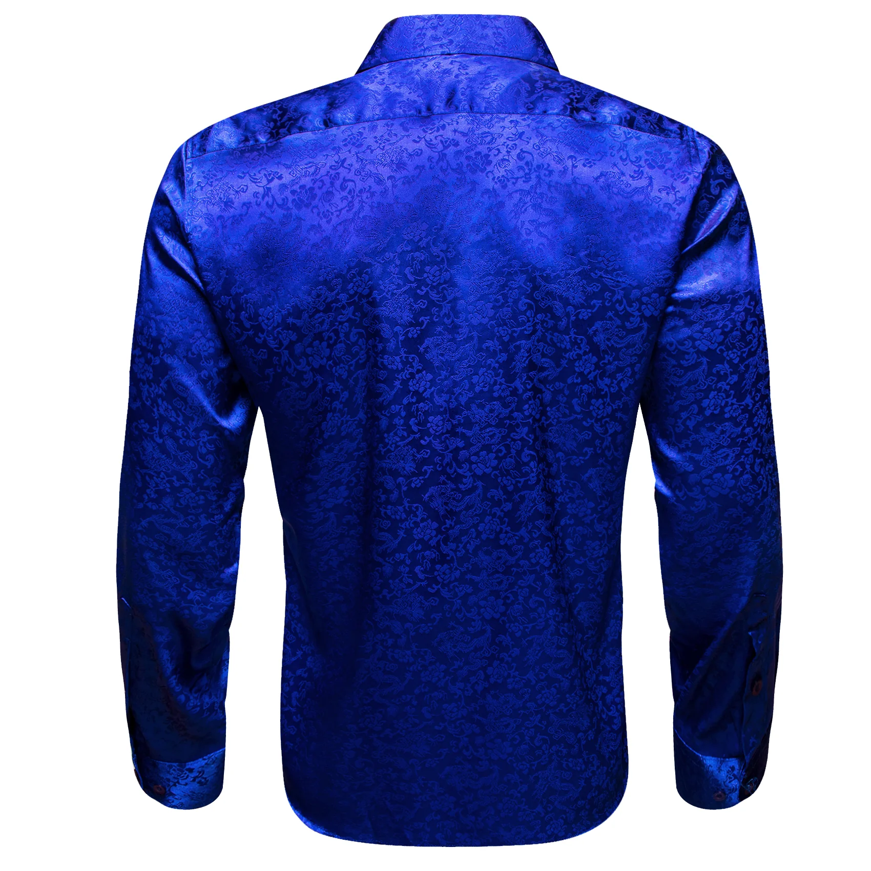 Klein Blue Floral Leaf Men's Long Sleeve Shirt