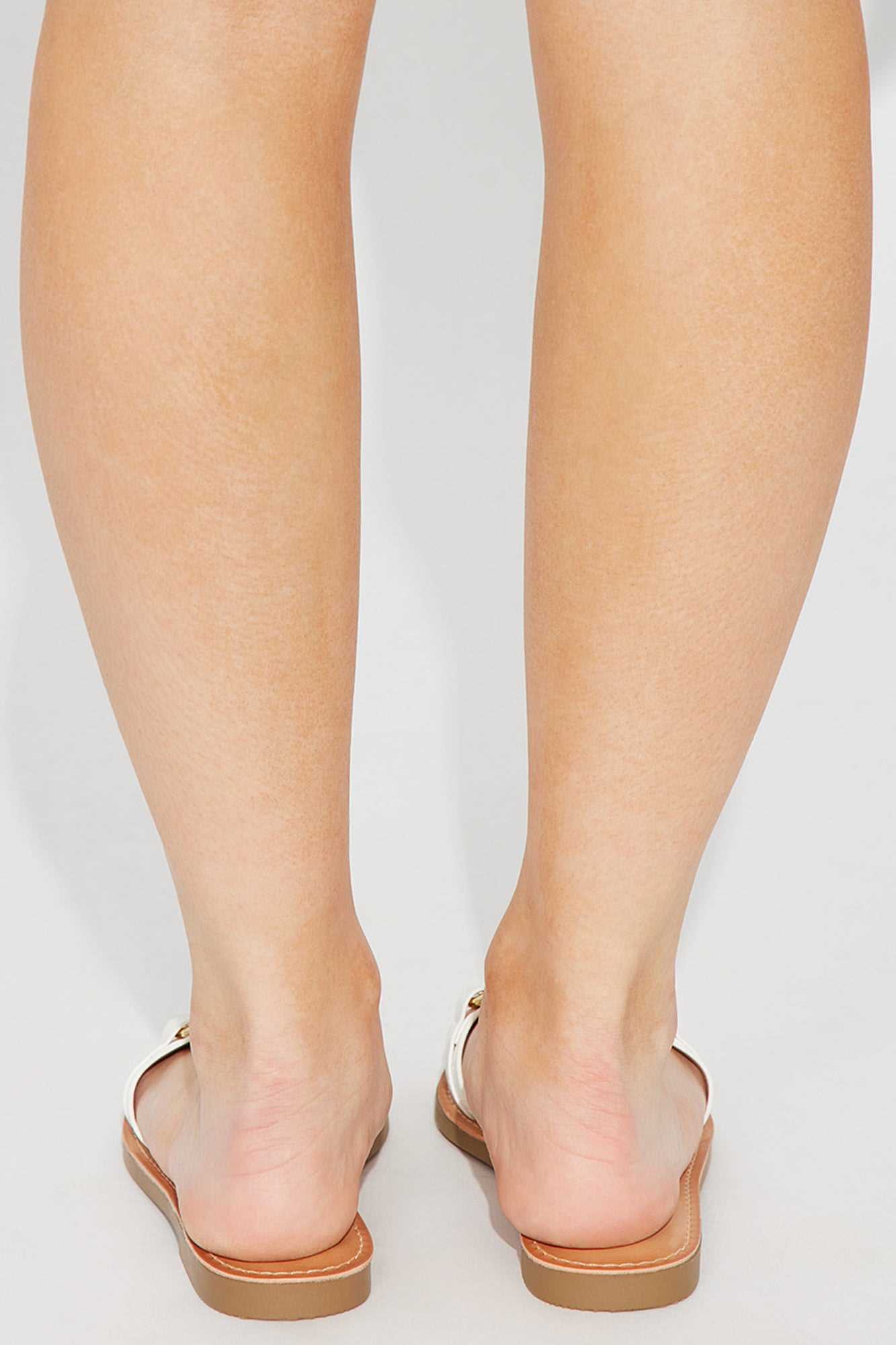 Malia Chain Flat Sandals   White