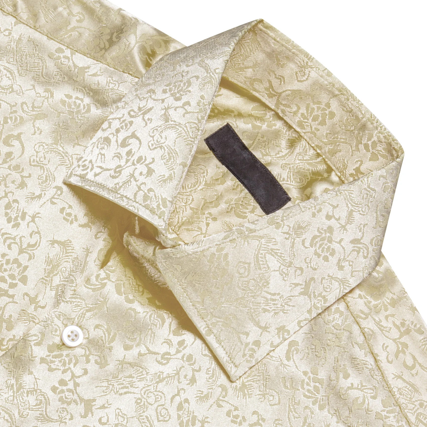 Beige Floral Men's Long Sleeve Shirt