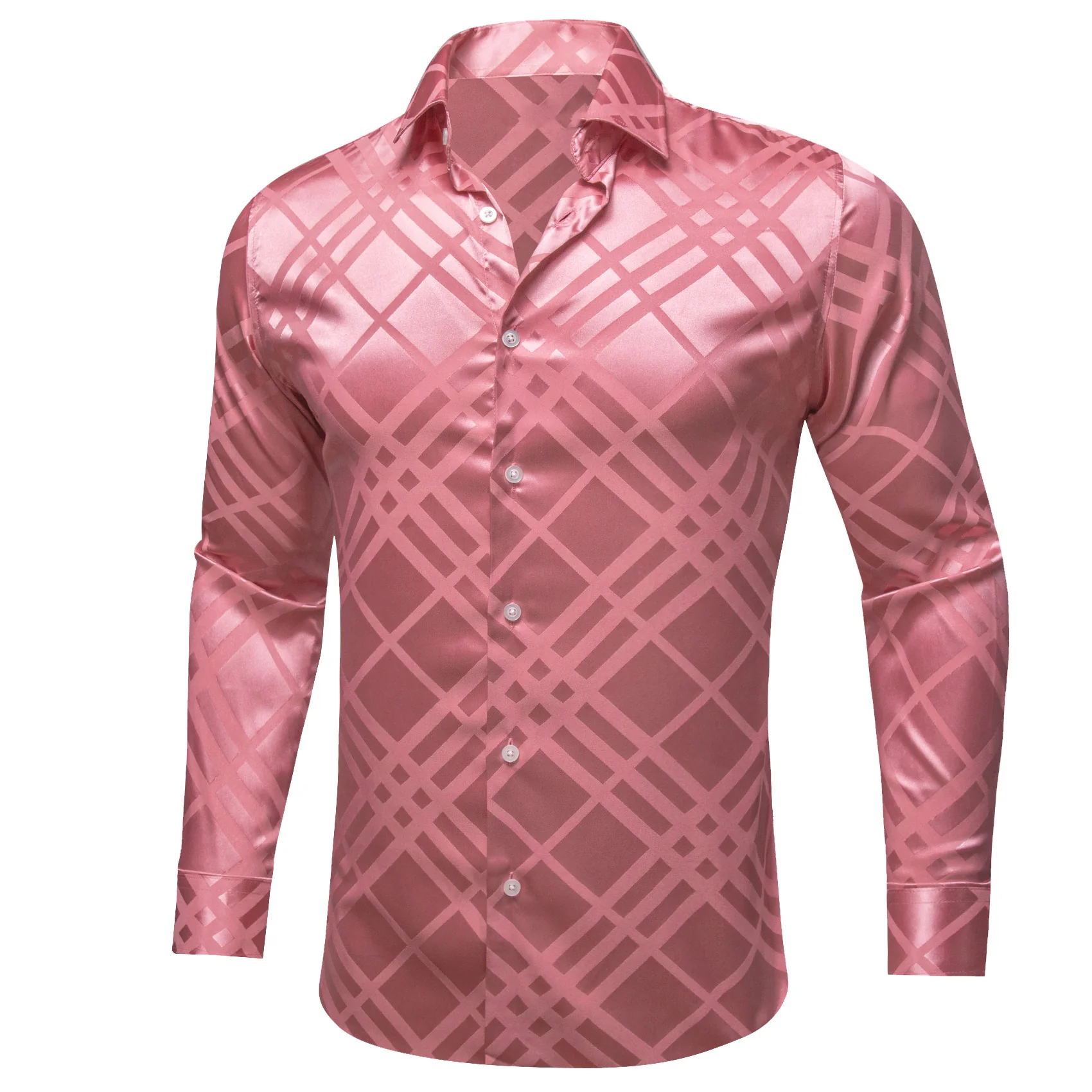 India Red Plaid Men's Long Sleeve Shirt