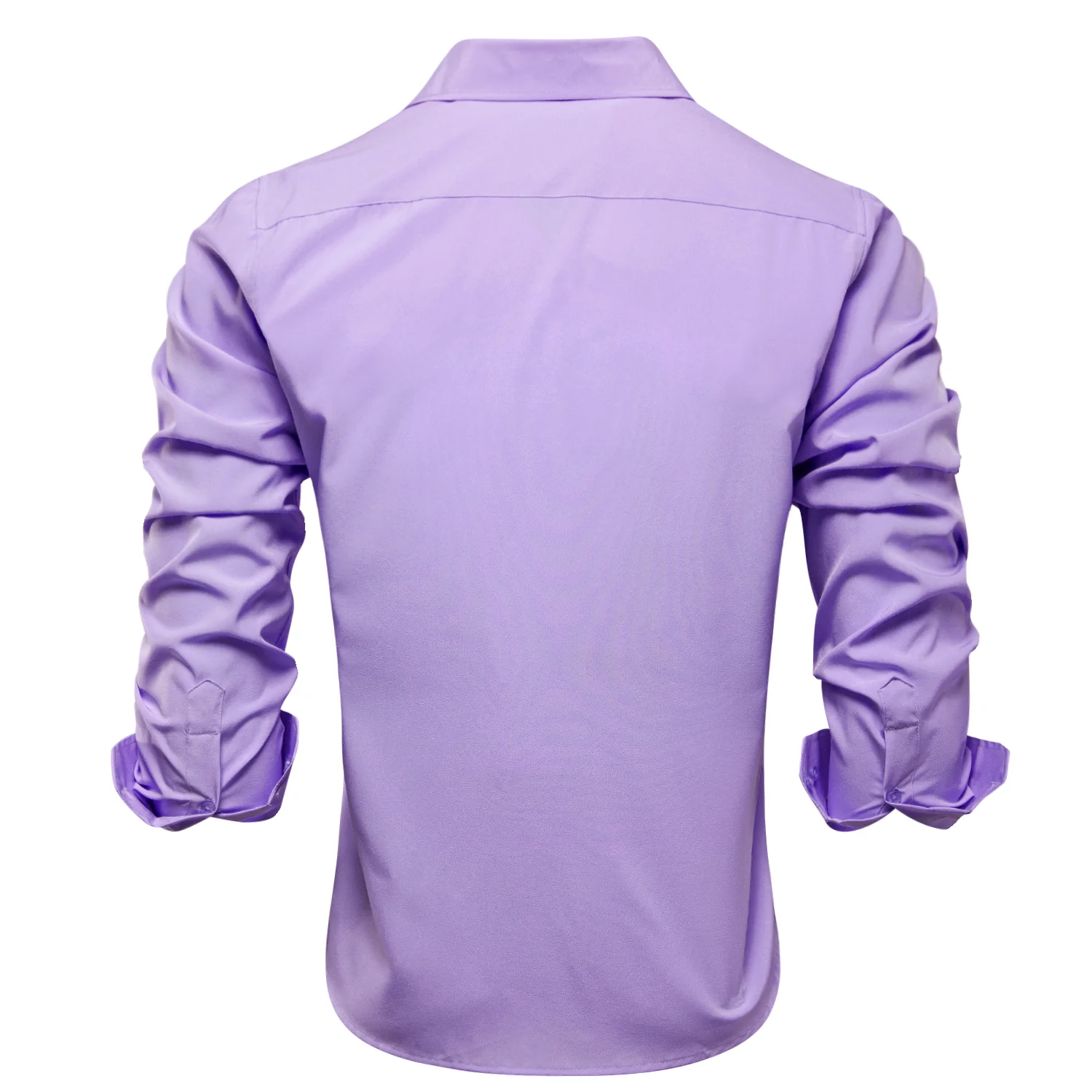 Light Purple Solid Men's Long Sleeve Shirt