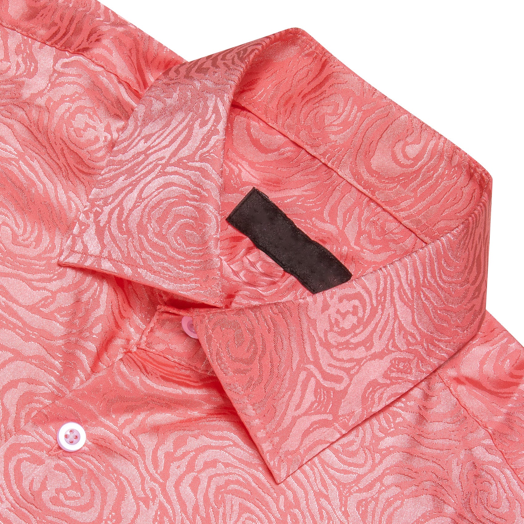 Light Coral Floral Rose Men's Long Sleeve Shirt