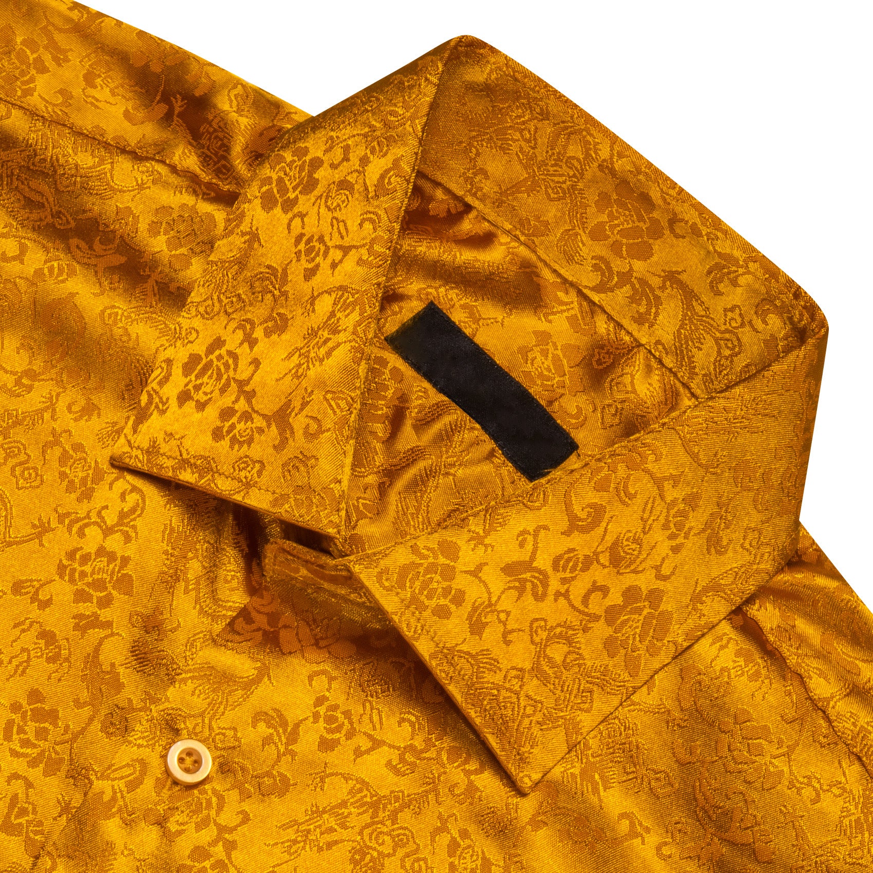 Bronze Floral Leaf Men's Long Sleeve Shirt