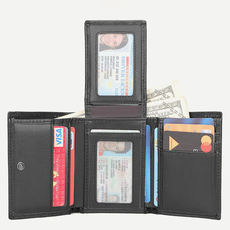 RFID Leather Wallet for Men Front Pocket Slim Trifold Wallet