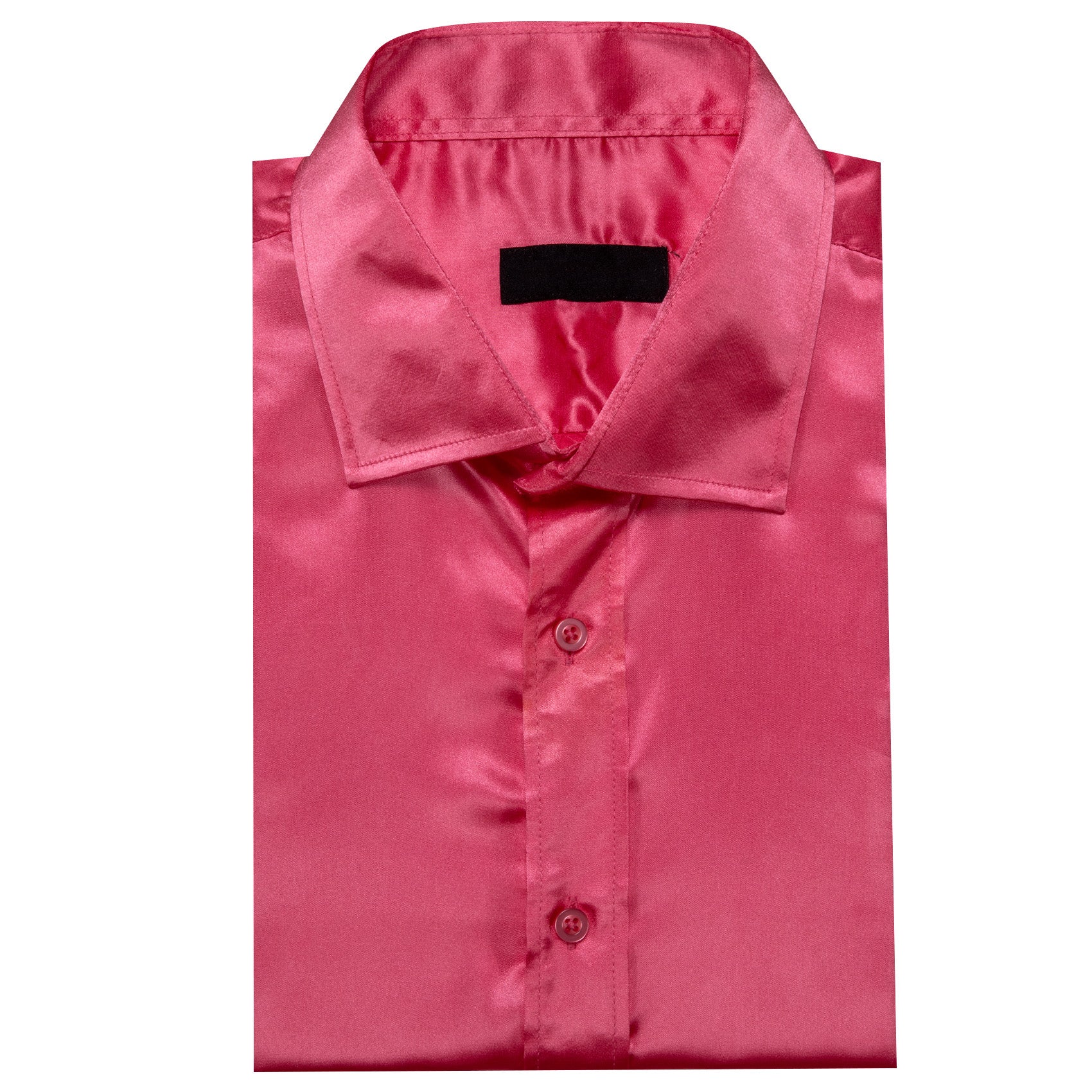 PaleVioletRed Solid Silk Men's Long Sleeve Shirt