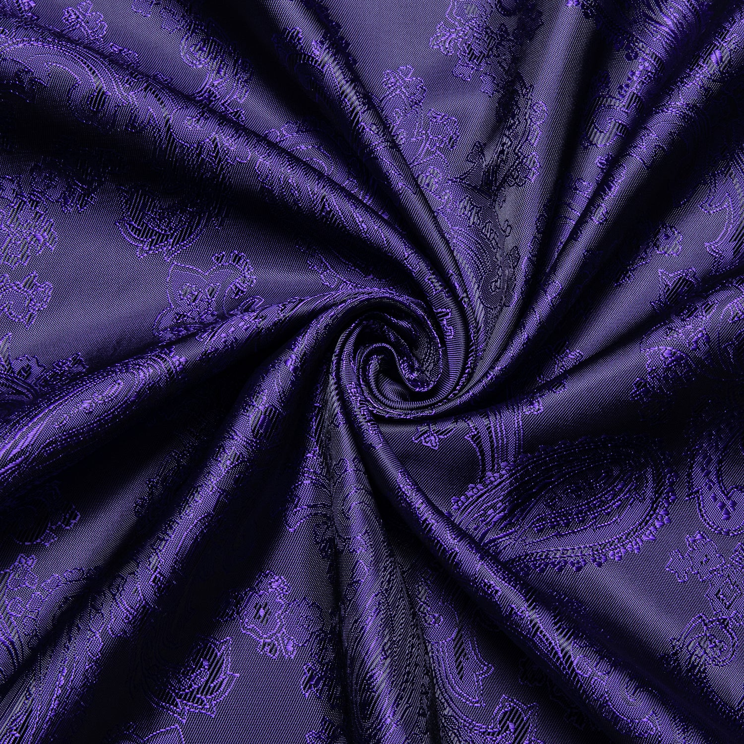 Dark Purple Paisley Style Silk Men's Long Sleeve Shirt