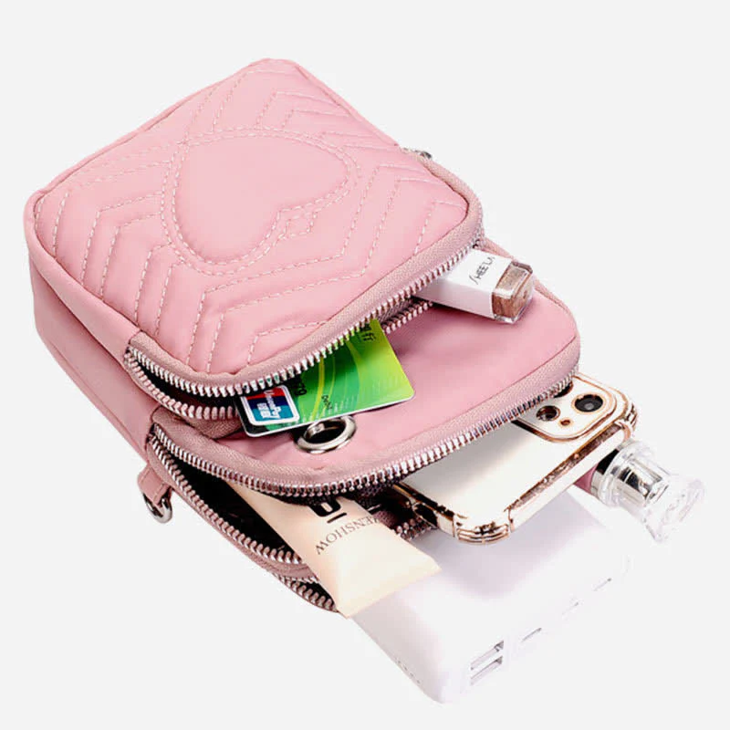 Double Compartment Cellphone Crossbody Mini Bag Lightweight Cute Shoulder Purses