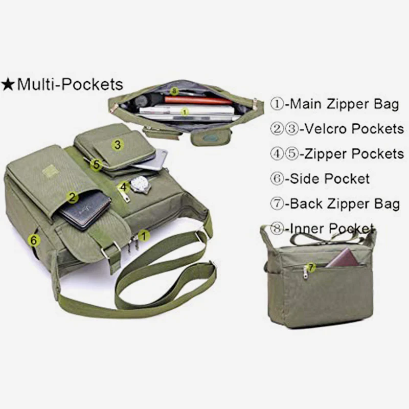 Waterproof Large Capacity Messenger Bag Shoulder Bag