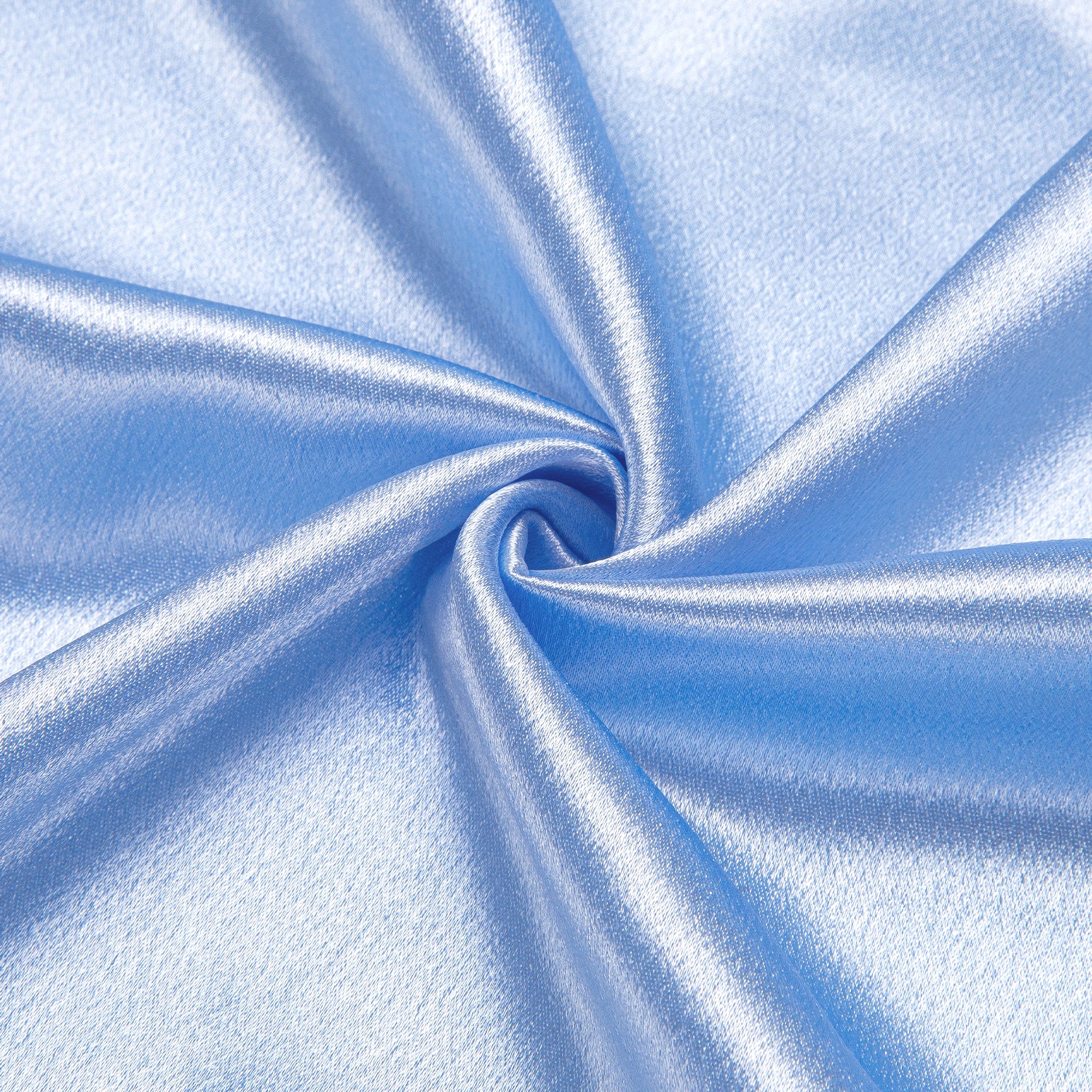 Baby Blue Solid Satin Men's Long Sleeve Shirt