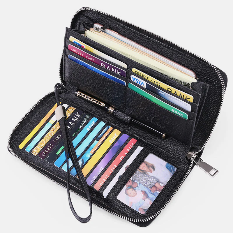 RFID Genuine Leather Large Capacity Wallet