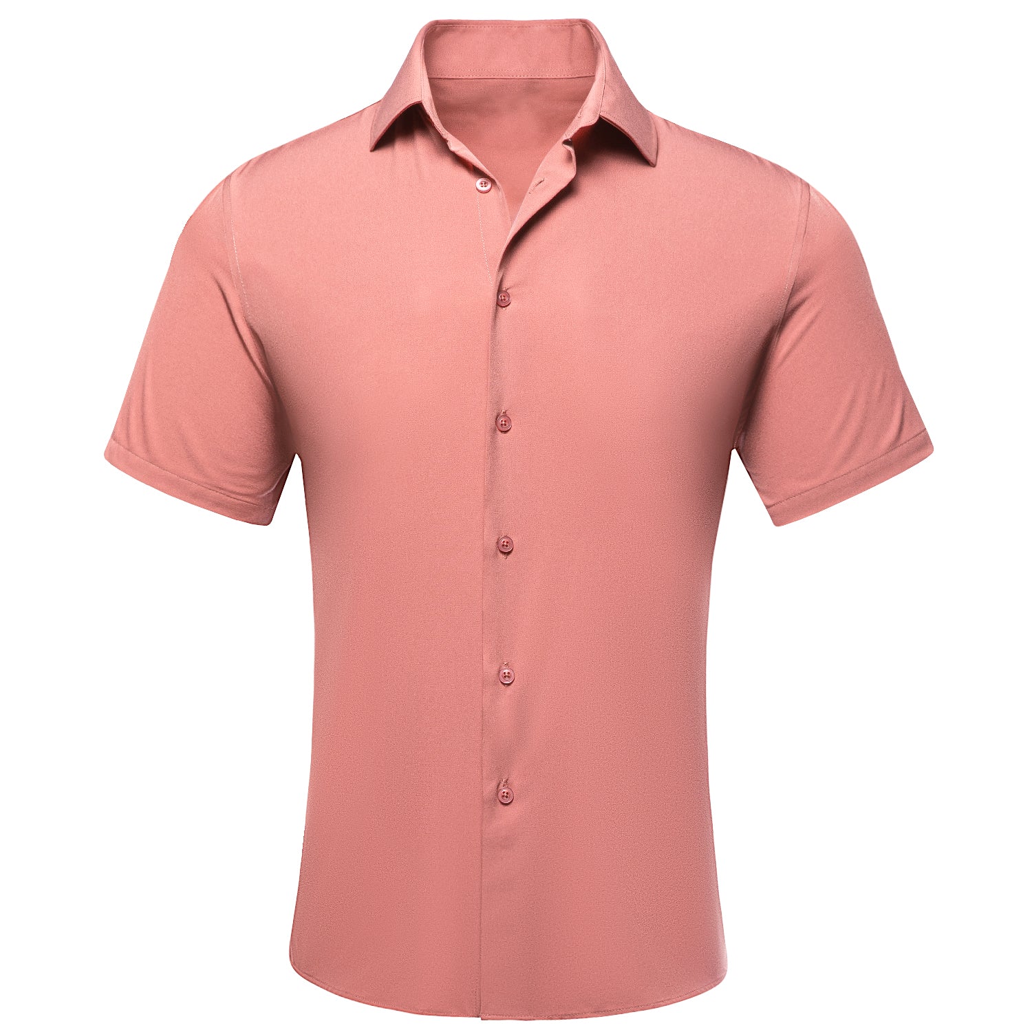 Shock Pink Solid Men's Short Sleeve Shirt