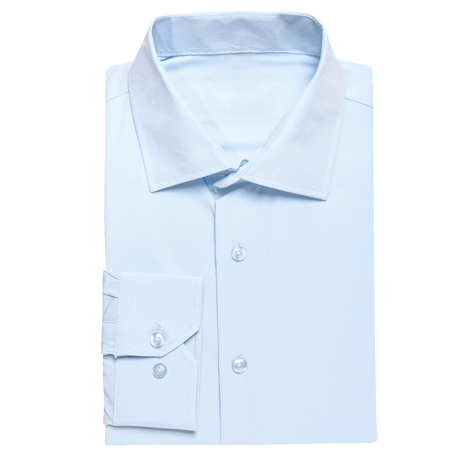 Pure Sky Blue Solid Men's Long Sleeve Shirt