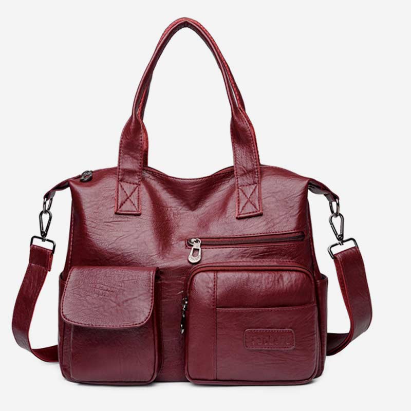 Lightweight LargeCapacity Vintage Soft Leather Tote Bag