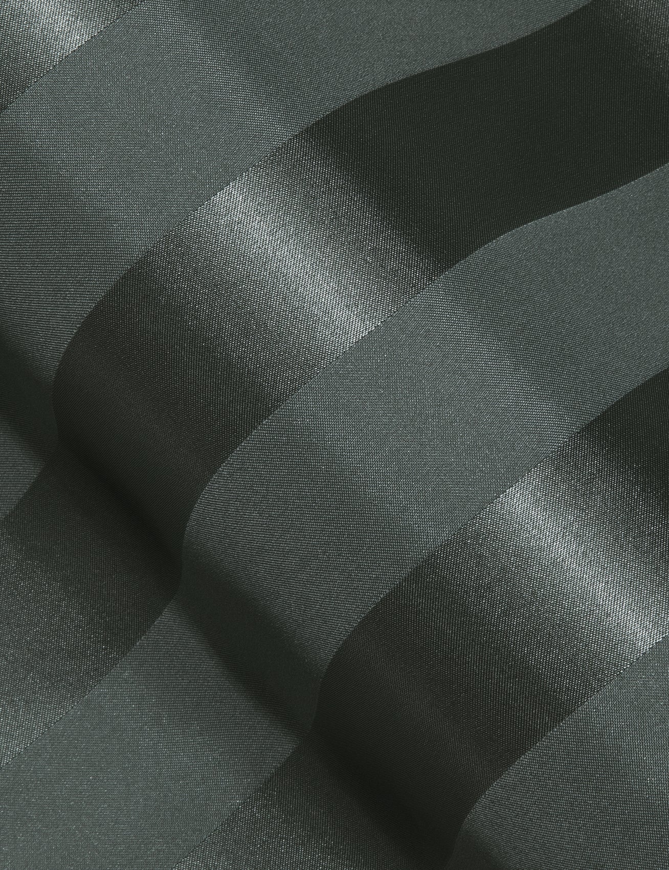 Olive Green Striped Shiny Satin Men's Long Sleeve Shirt