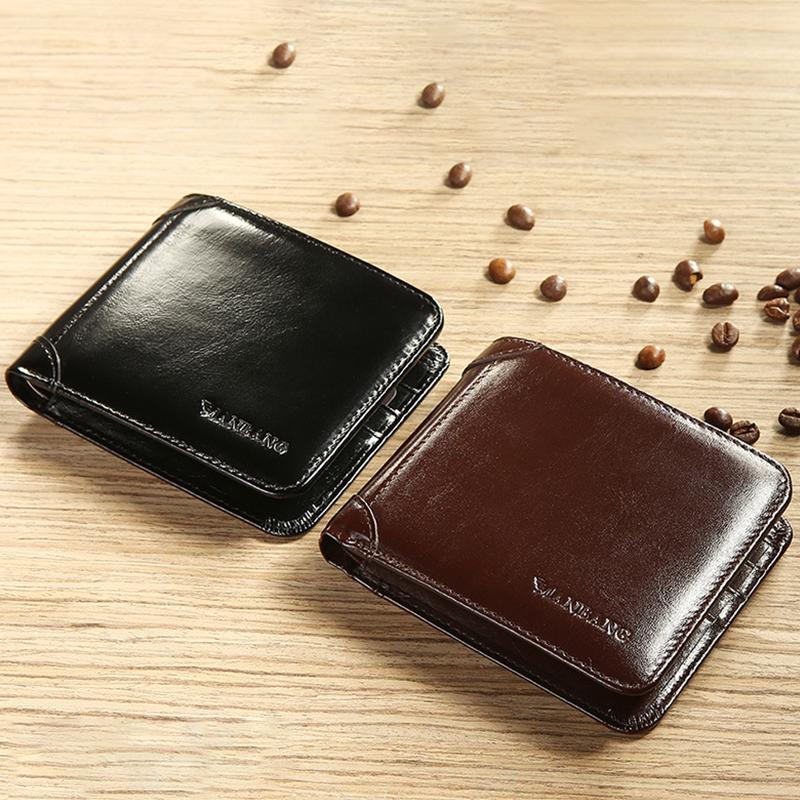 Large Capacity Trifold Genuine Leather Wallet