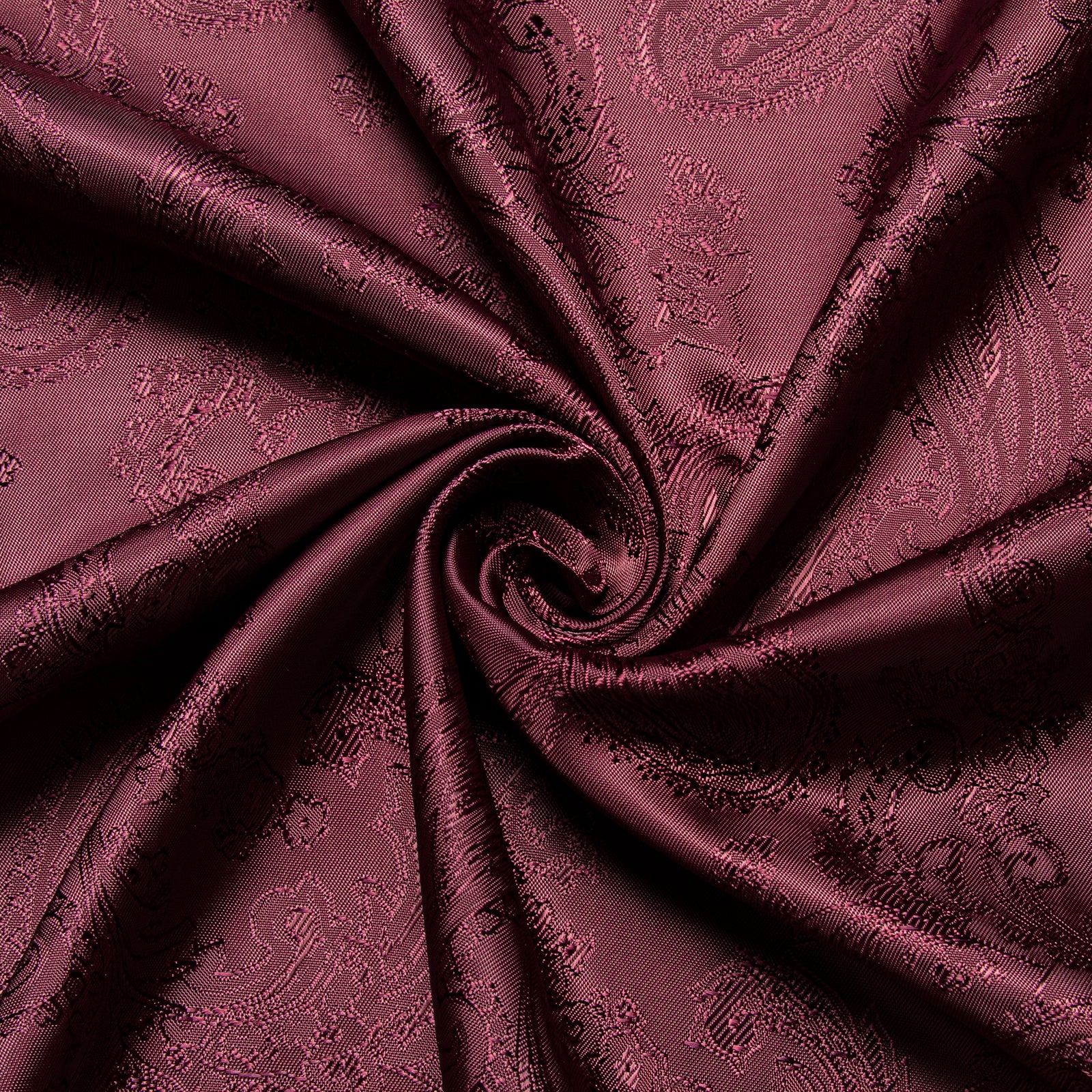 Vermilion Red Paisley Style Silk Men's Long Sleeve Shirt