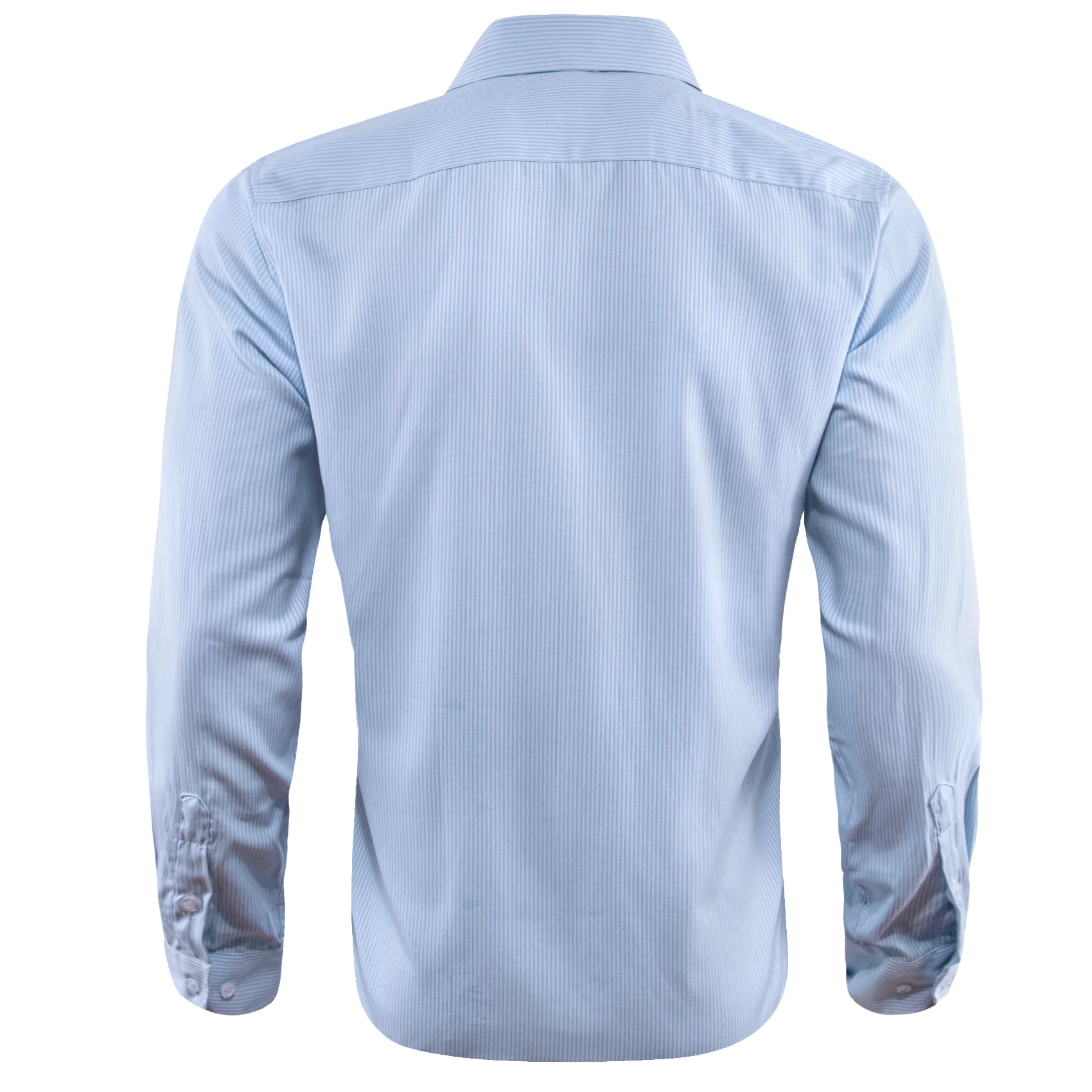 Sky Blue Solid Men's Long Sleeve Work Shirt