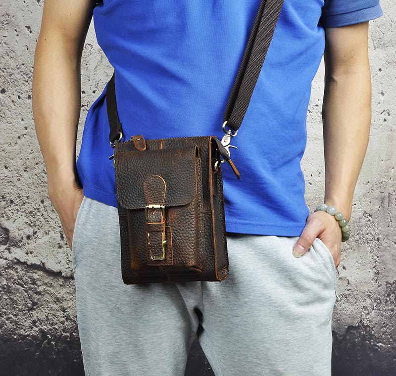 Genuine Leather Multifunction Messenger Bag