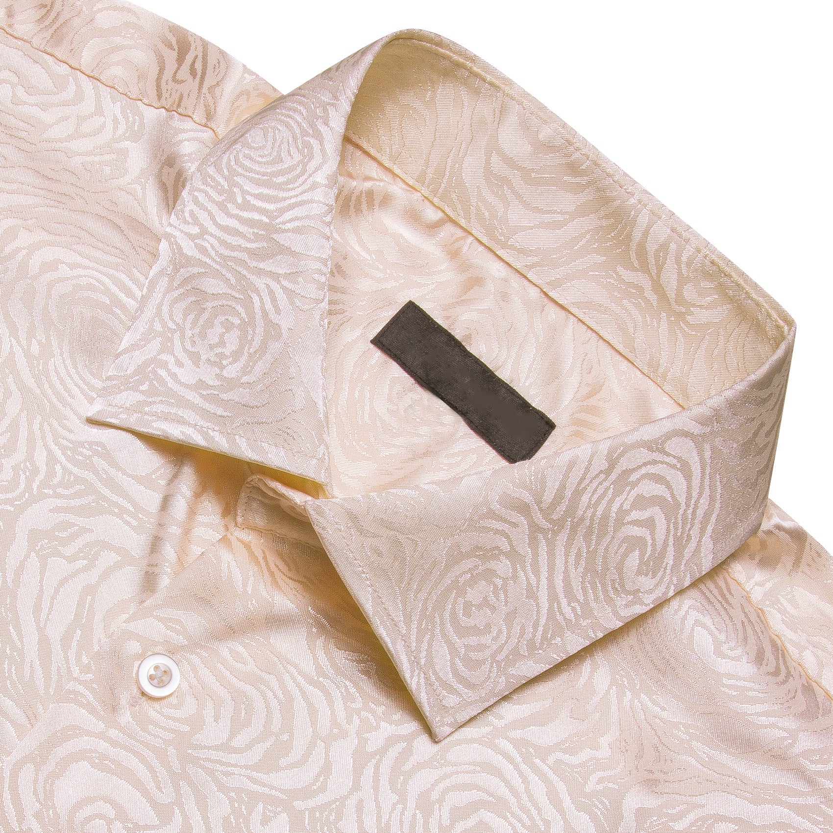 Light Pink Floral Rose Men's Long Sleeve Shirt
