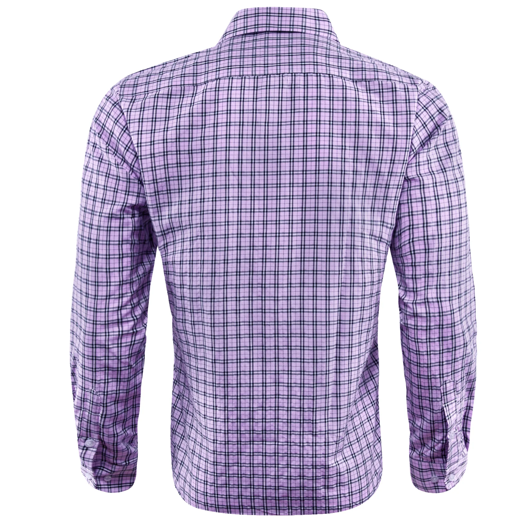 Lilac Purple Small Plaid Men's Long Sleeve Work Shirt