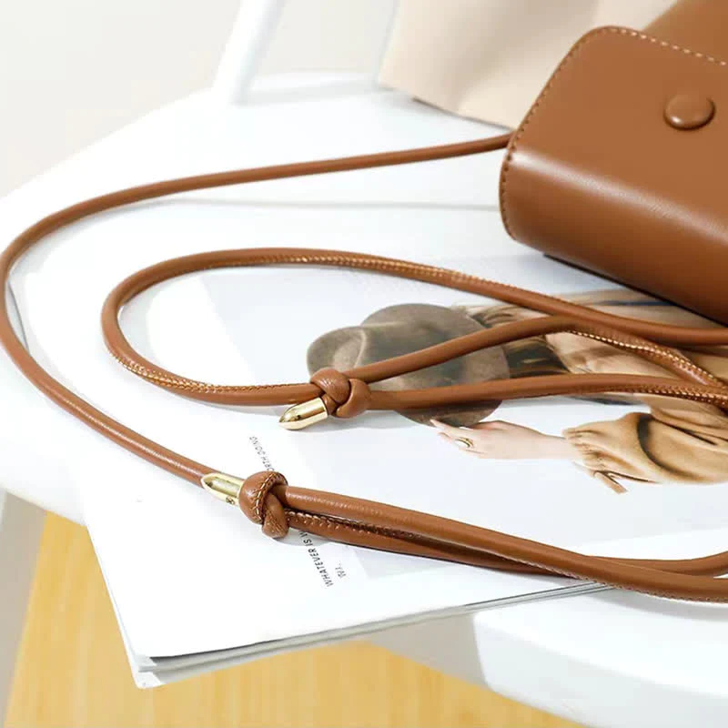 Women Mini Retro Bucket Bag PU Leather Phone Bag Crossbody Bag