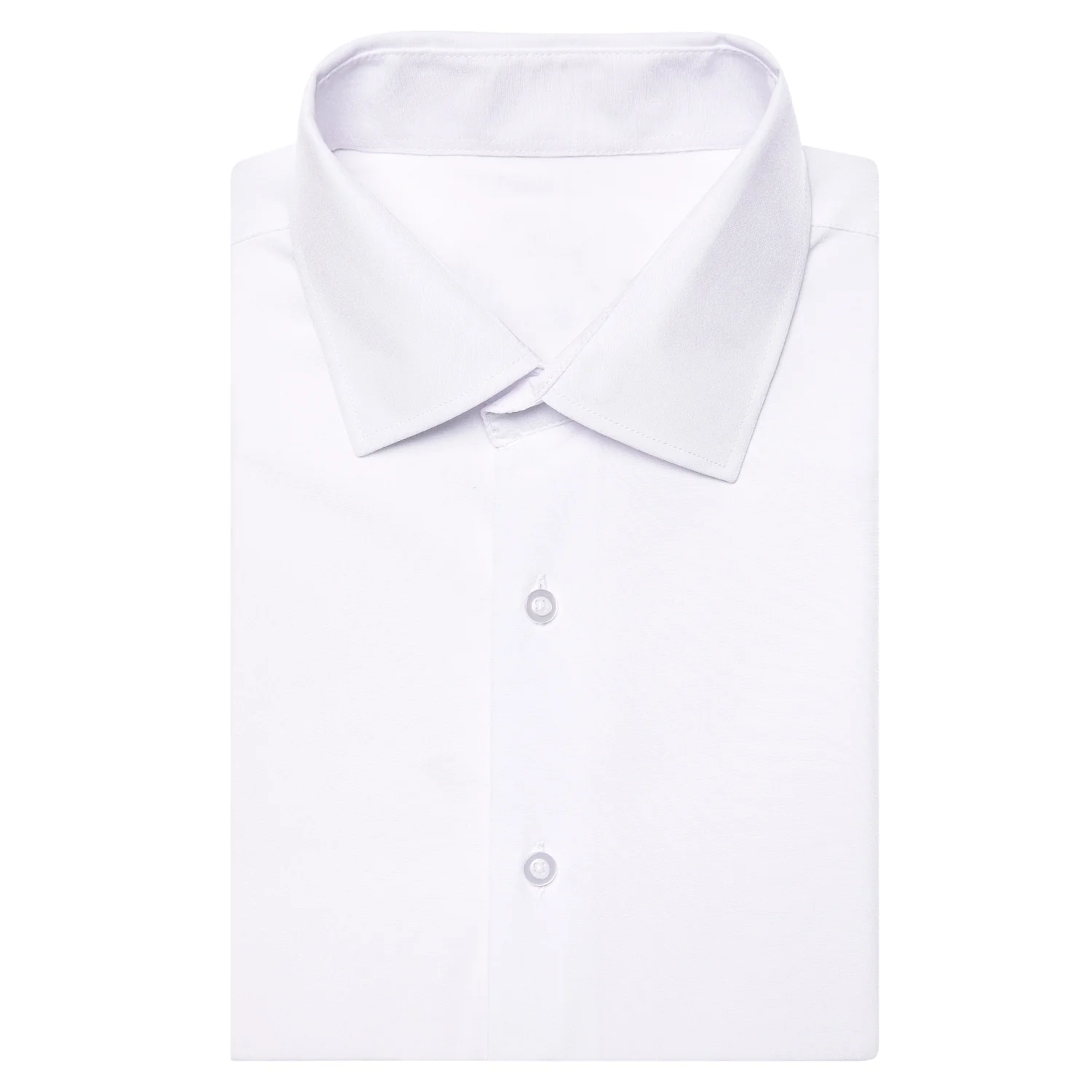 White Solid Men's Short Sleeve Shirt