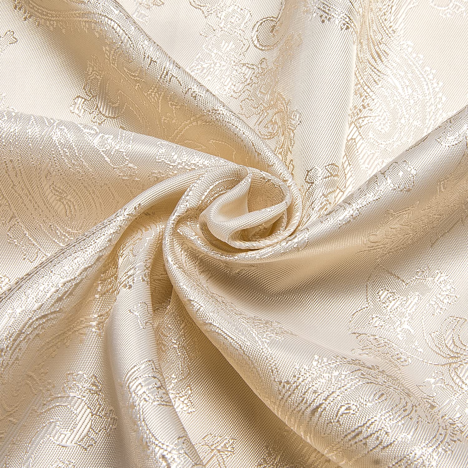 New Champagne Paisley Silk Men's Short Sleeve Shirt