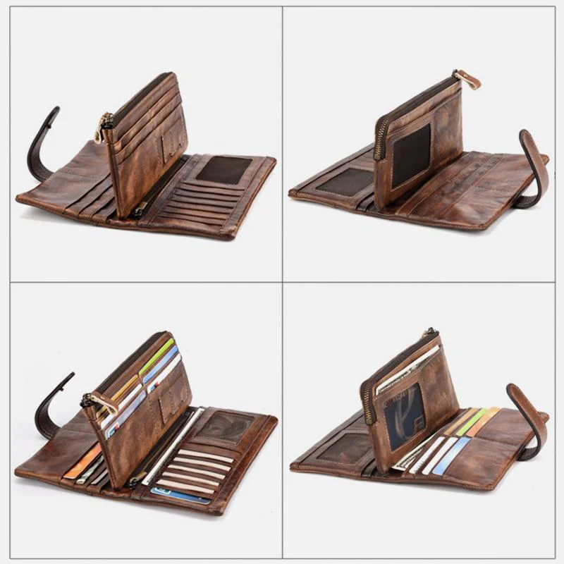 RFID GenuineLeather Long Wallet Purse