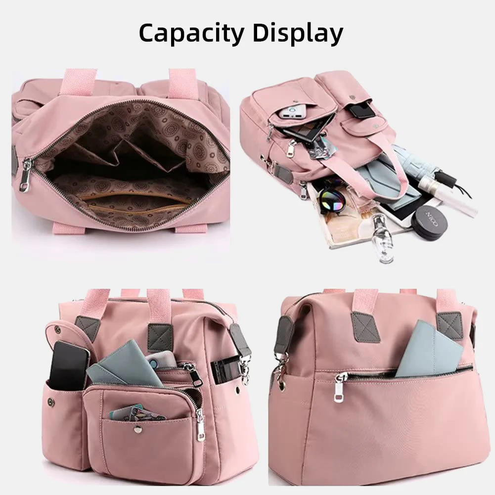 Waterproof Lightweight Multi-Pocket LargeCapacity Casual Tote CrossbodyBag