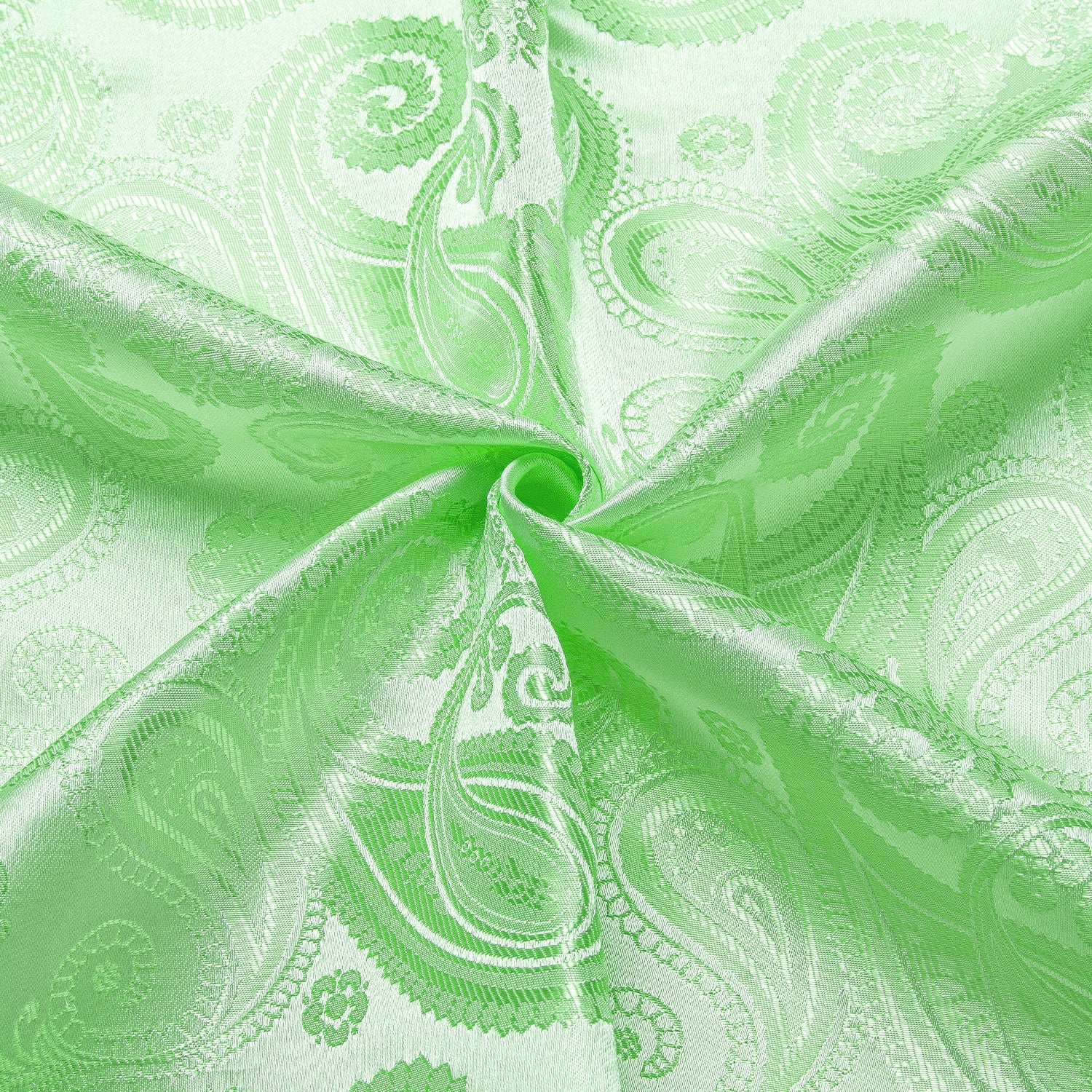 Apple Green Paisley Silk Men's Long Sleeve Shirt