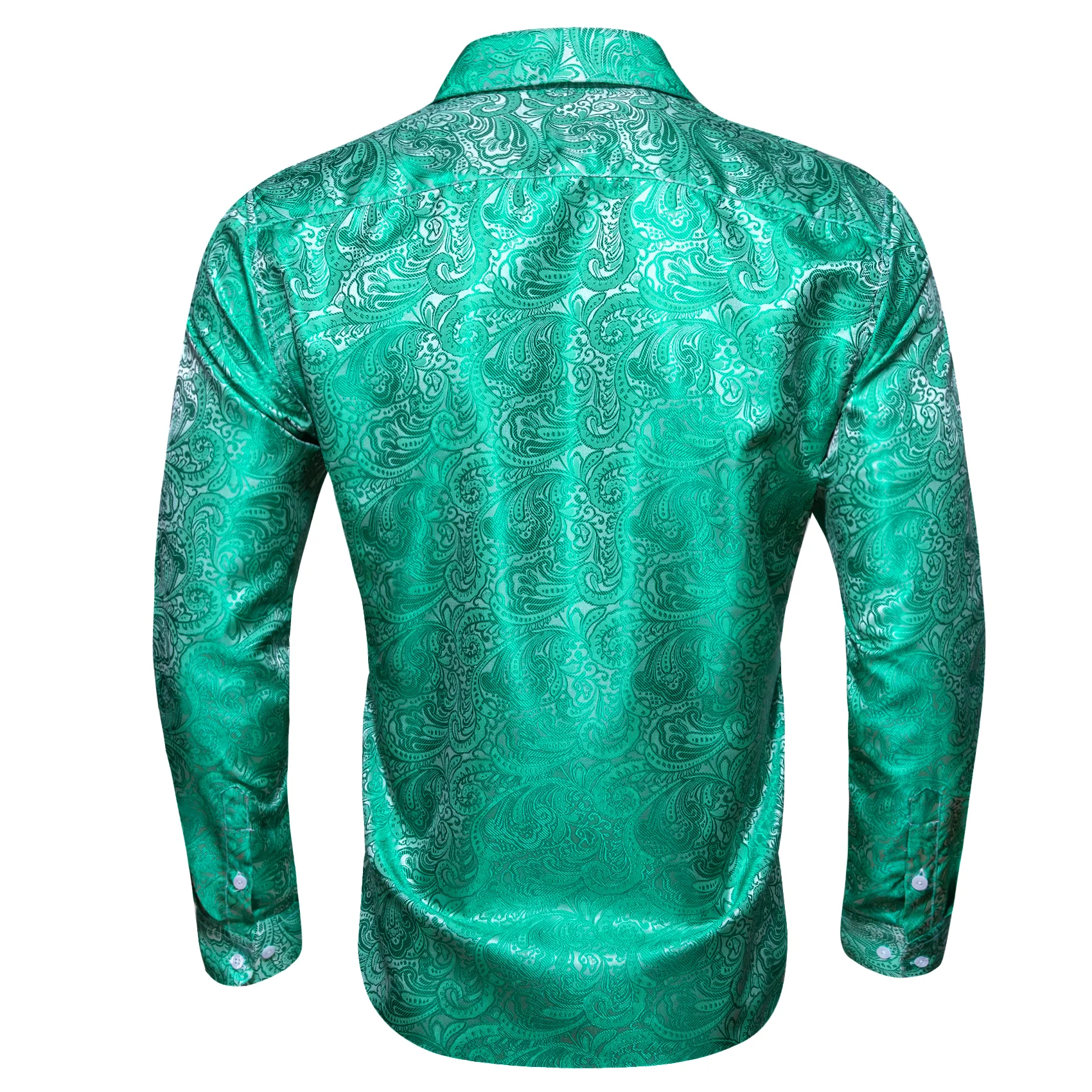 Maximum Blue Green Paisley Men's Long Sleeve Casual Shirt