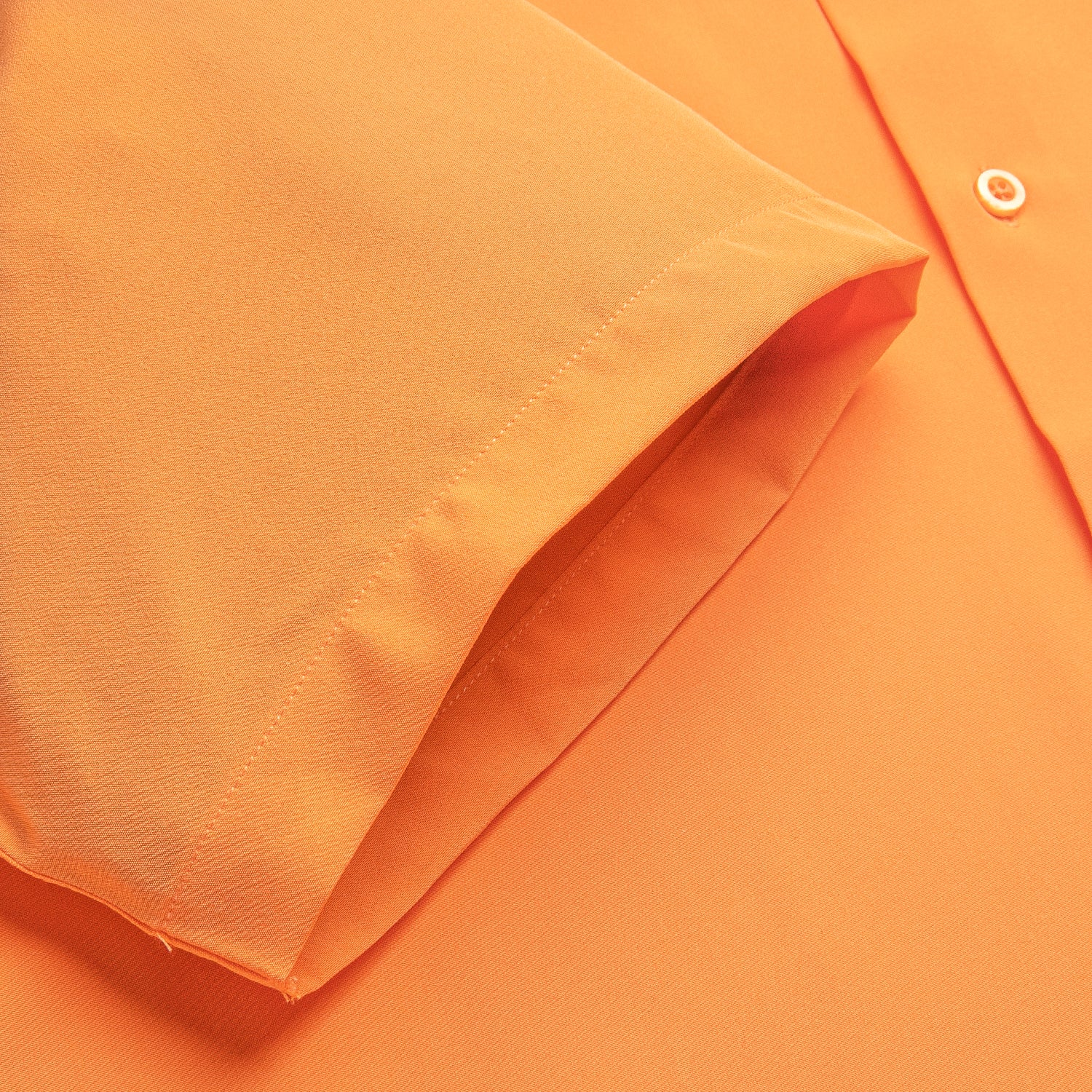 Orange Solid Men's Short Sleeve Shirt