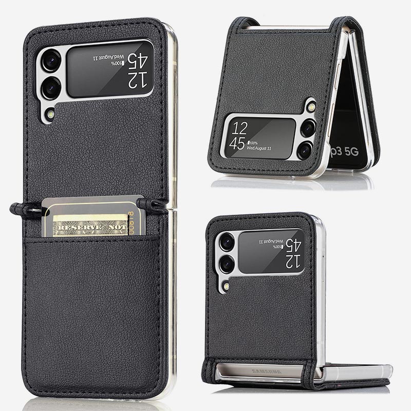 Samsung Galaxy Z Flip& Z Flip 3 4 Phone Case Leather Phone Bag with Card Holder