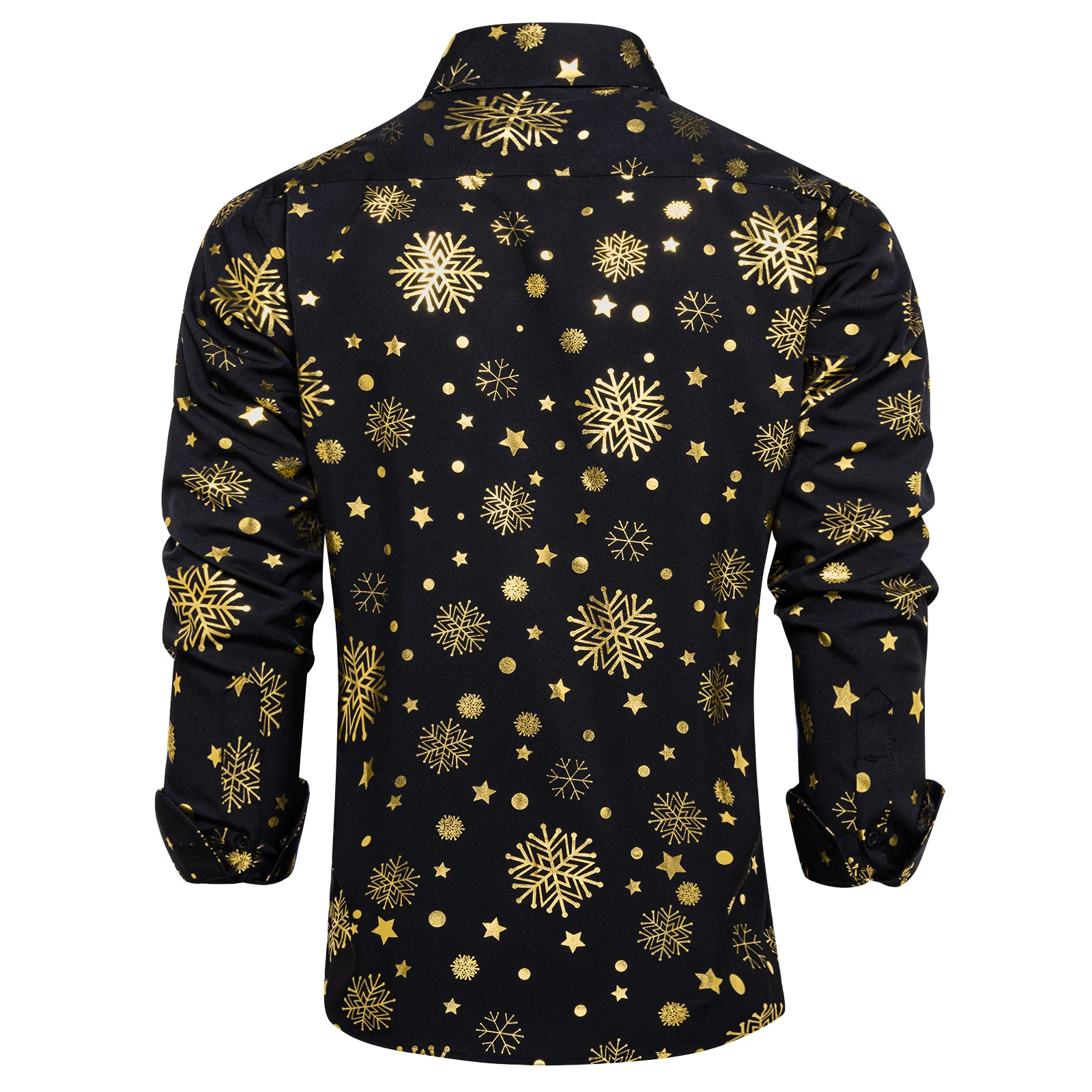 Black Gold Snowflakes Long Sleeve Shirt Christmas