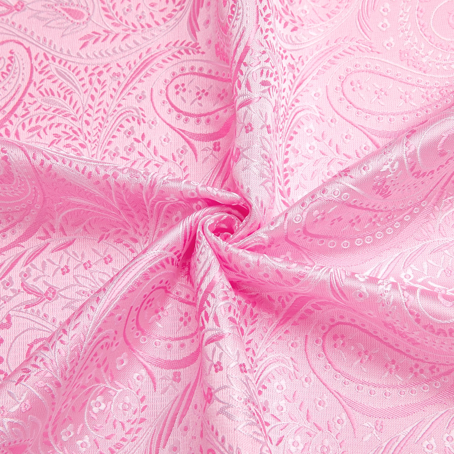 Baby Pink Paisley Silk Men's Short Sleeve Shirt