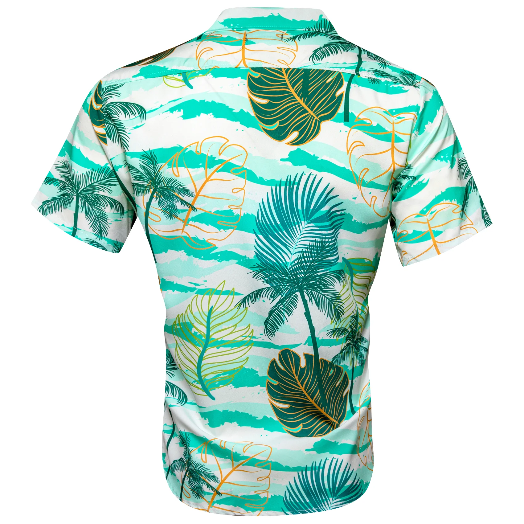 Parekeet Green Coconut Tree Novelty Men's Short Sleeve Summer Shirt