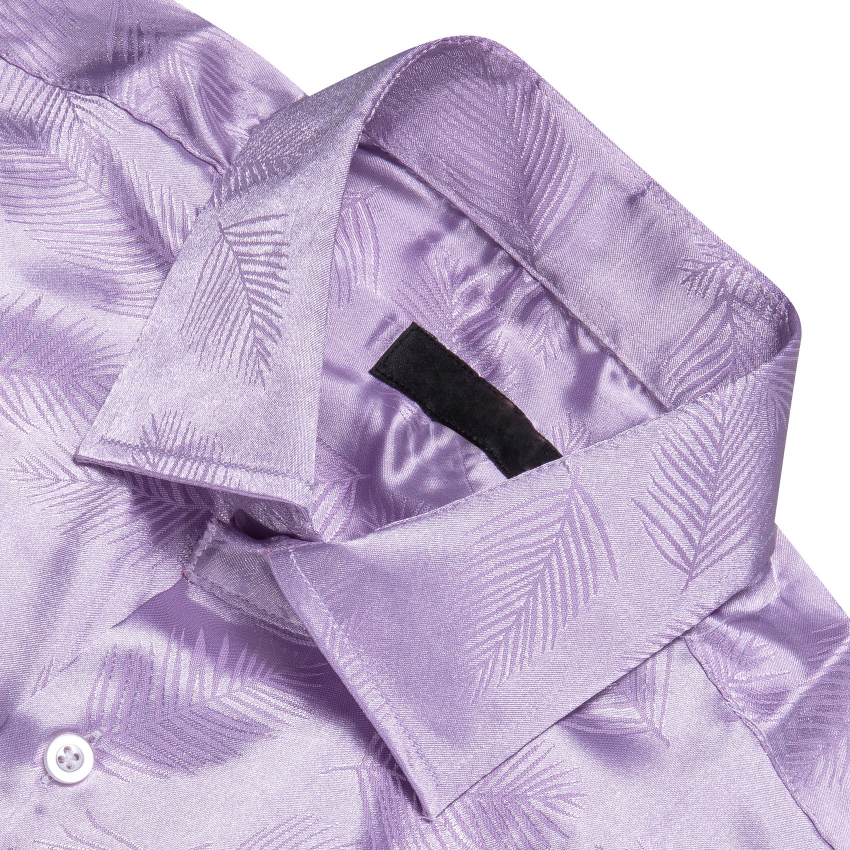 Purple Floral Leaf Men's Long Sleeve Shirt