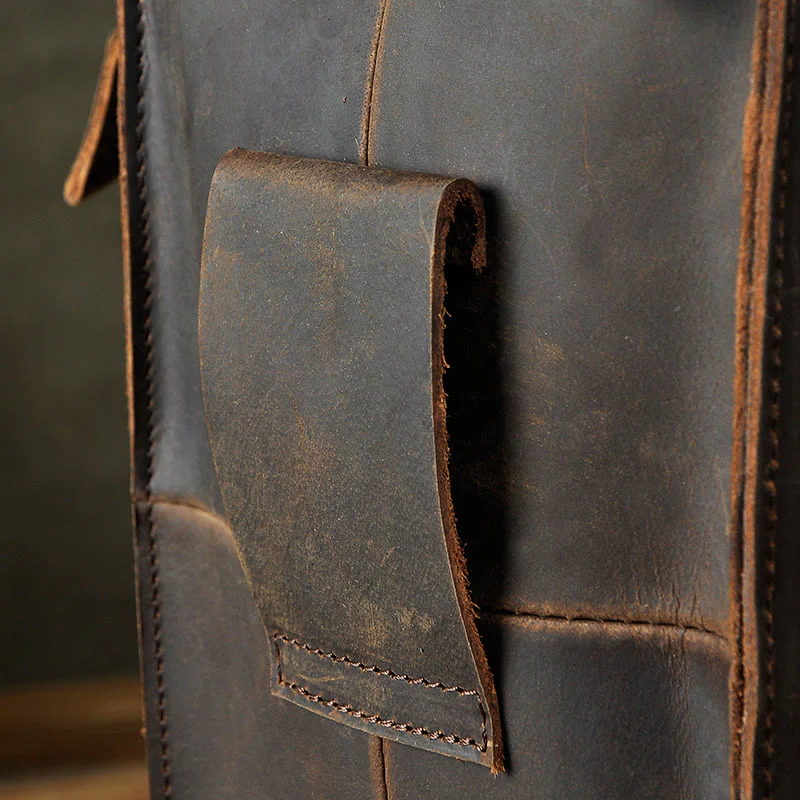 Genuine Leather Multifunction Messenger Bag
