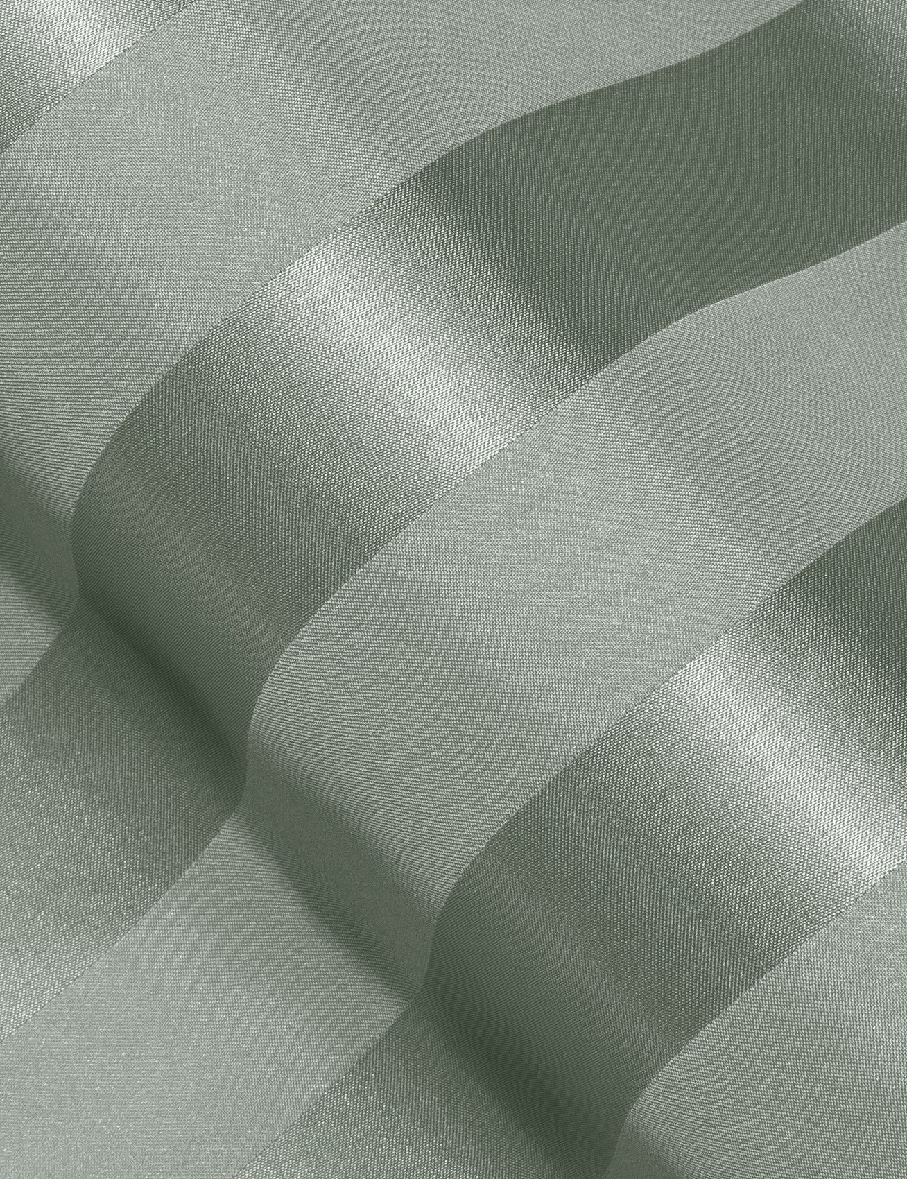 Bean Green Striped Shiny Satin Men's Long Sleeve Shirt