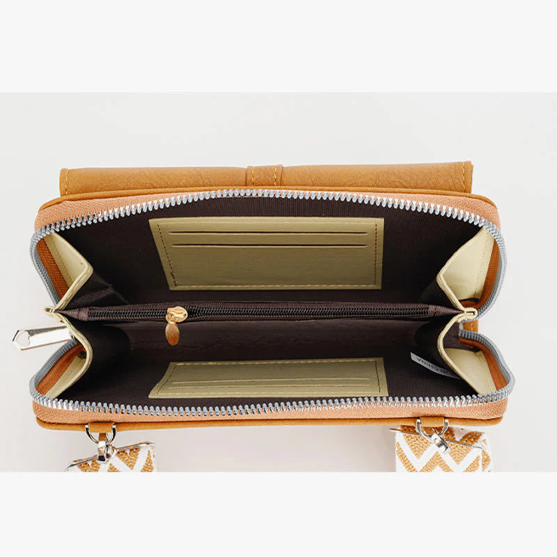 Crossbody Phone Bag Detachable Wide Strap Wallet For Women